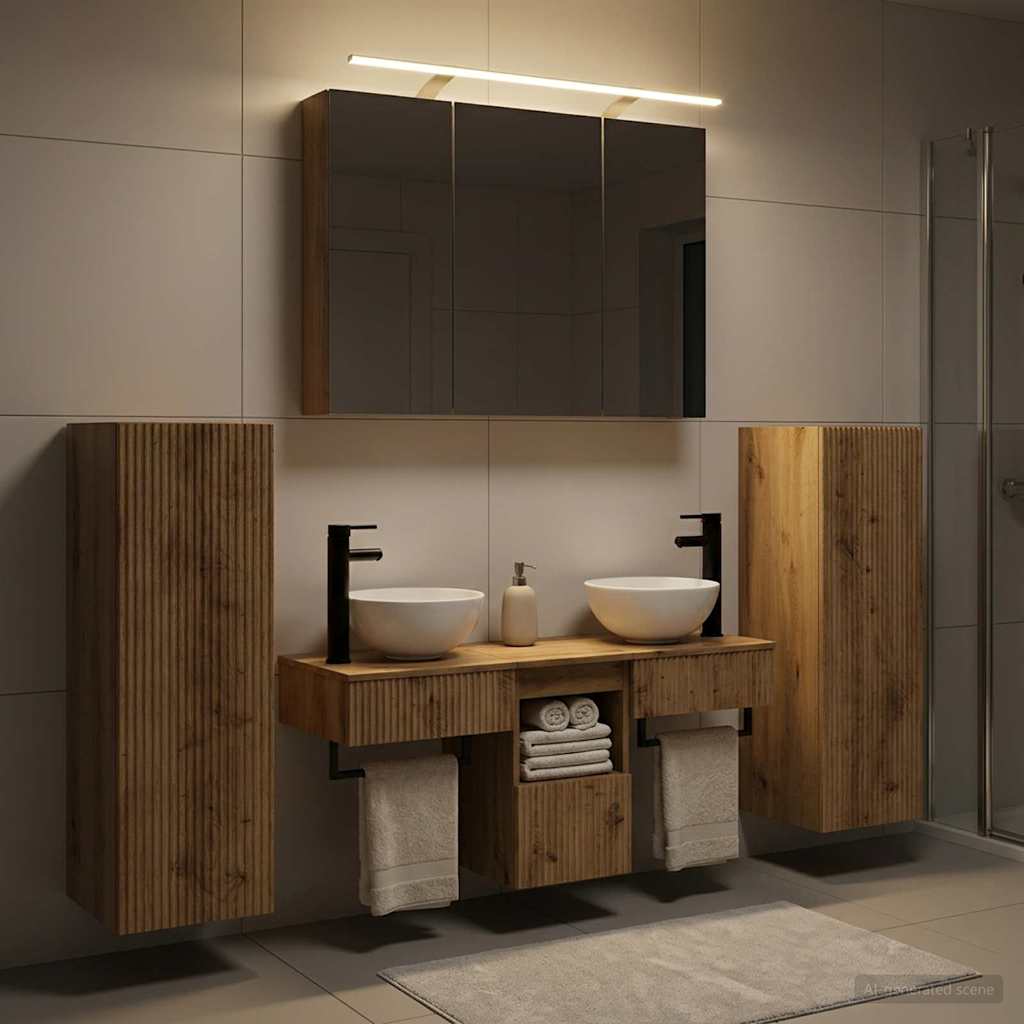 Bathroom Furniture Set 6 pcs Artisan Oak