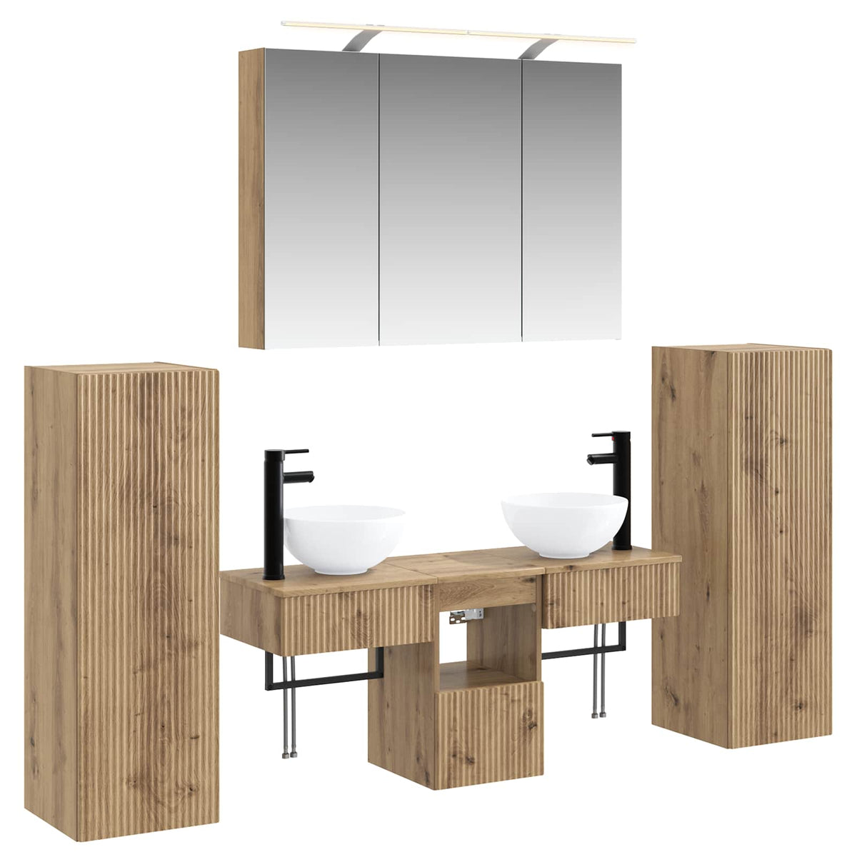 Bathroom Furniture Set 6 pcs Artisan Oak