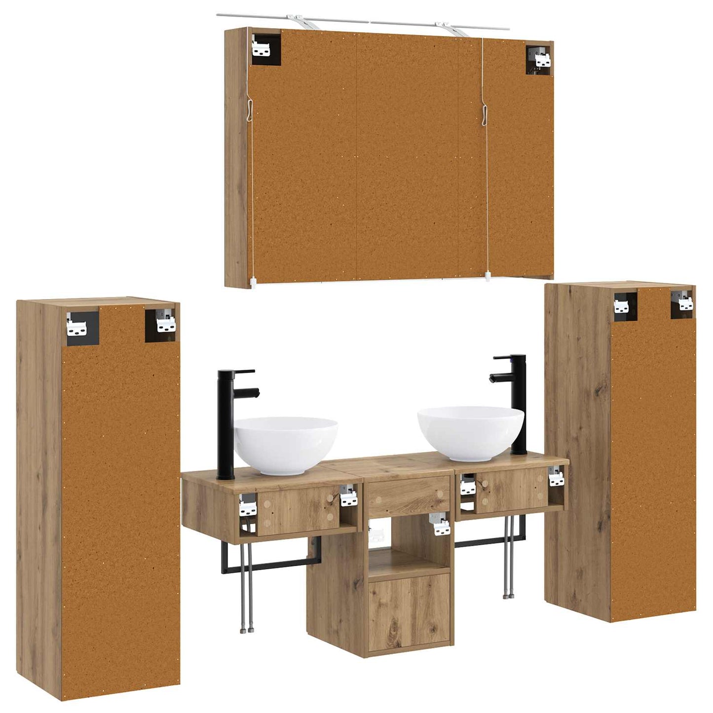 Bathroom Furniture Set 6 pcs Artisan Oak