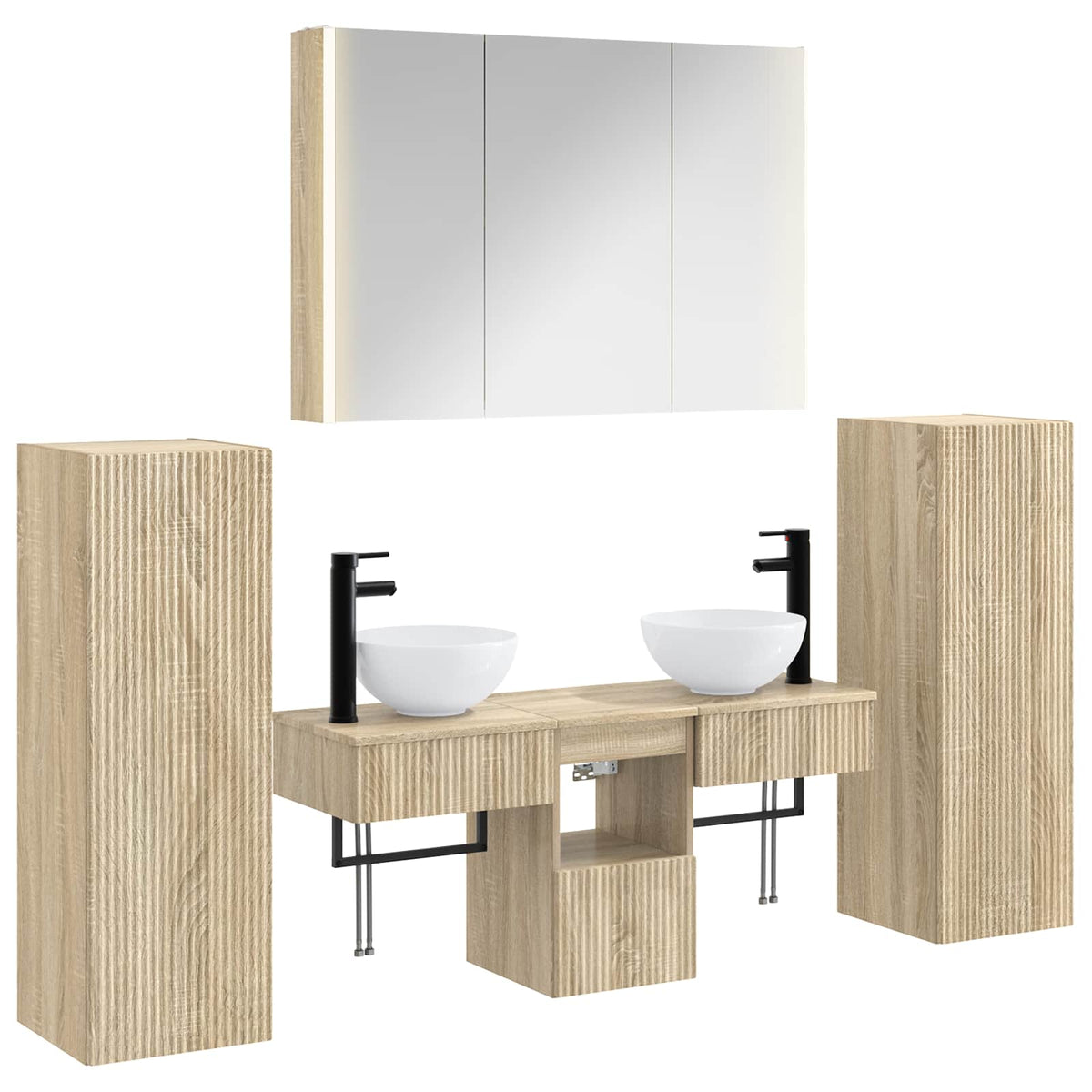 Bathroom Furniture Set 6 pcs Sonoma Oak