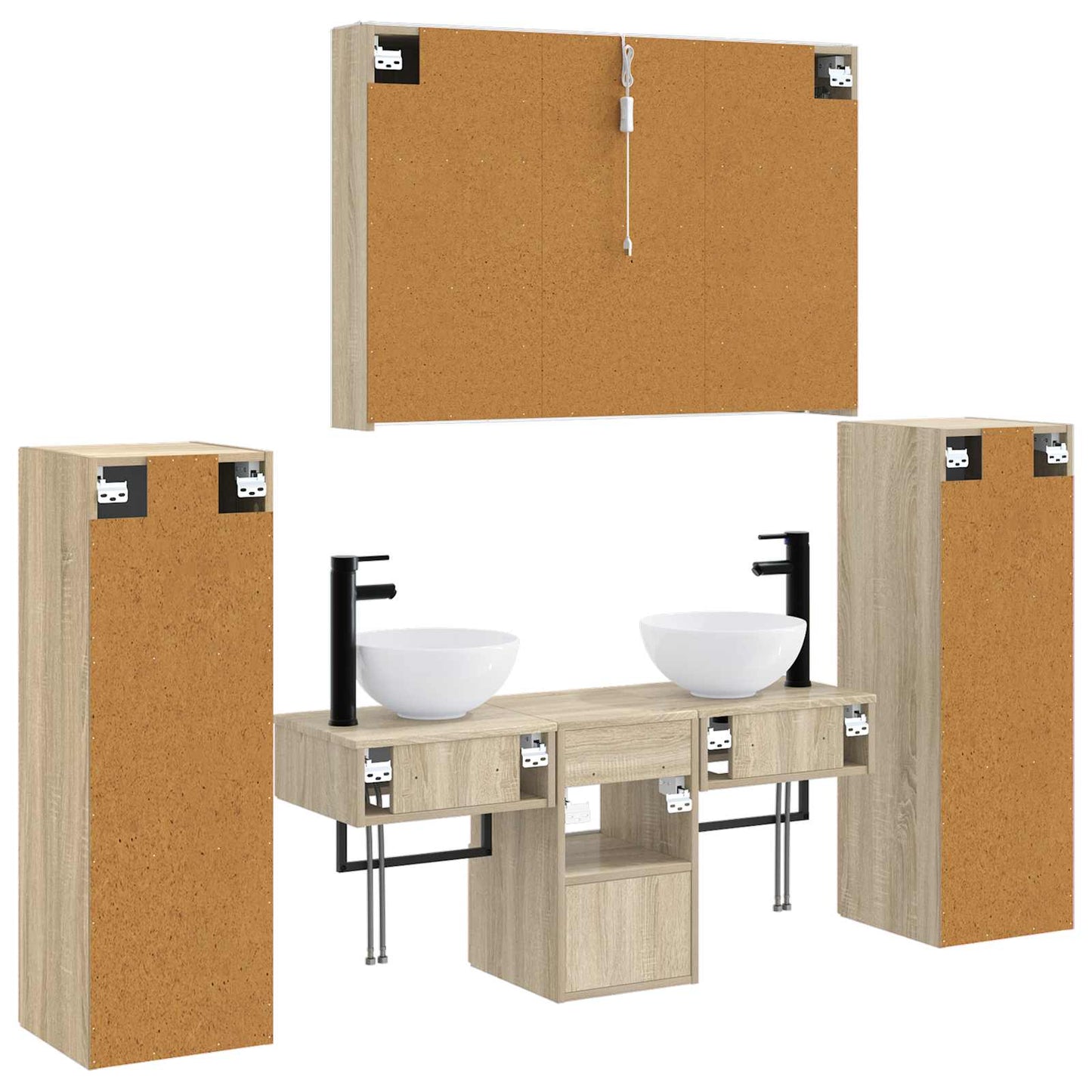 Bathroom Furniture Set 6 pcs Sonoma Oak