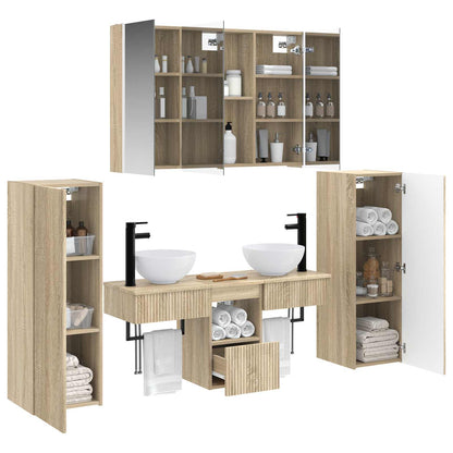 Bathroom Furniture Set 6 pcs Sonoma Oak