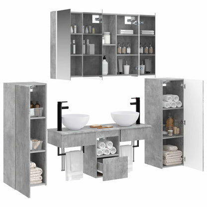 Bathroom Furniture Set 6 pcs Concrete Grey