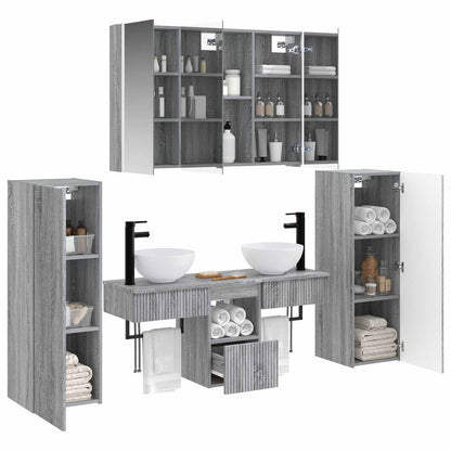 Bathroom Furniture Set 6 pcs Grey Sonoma