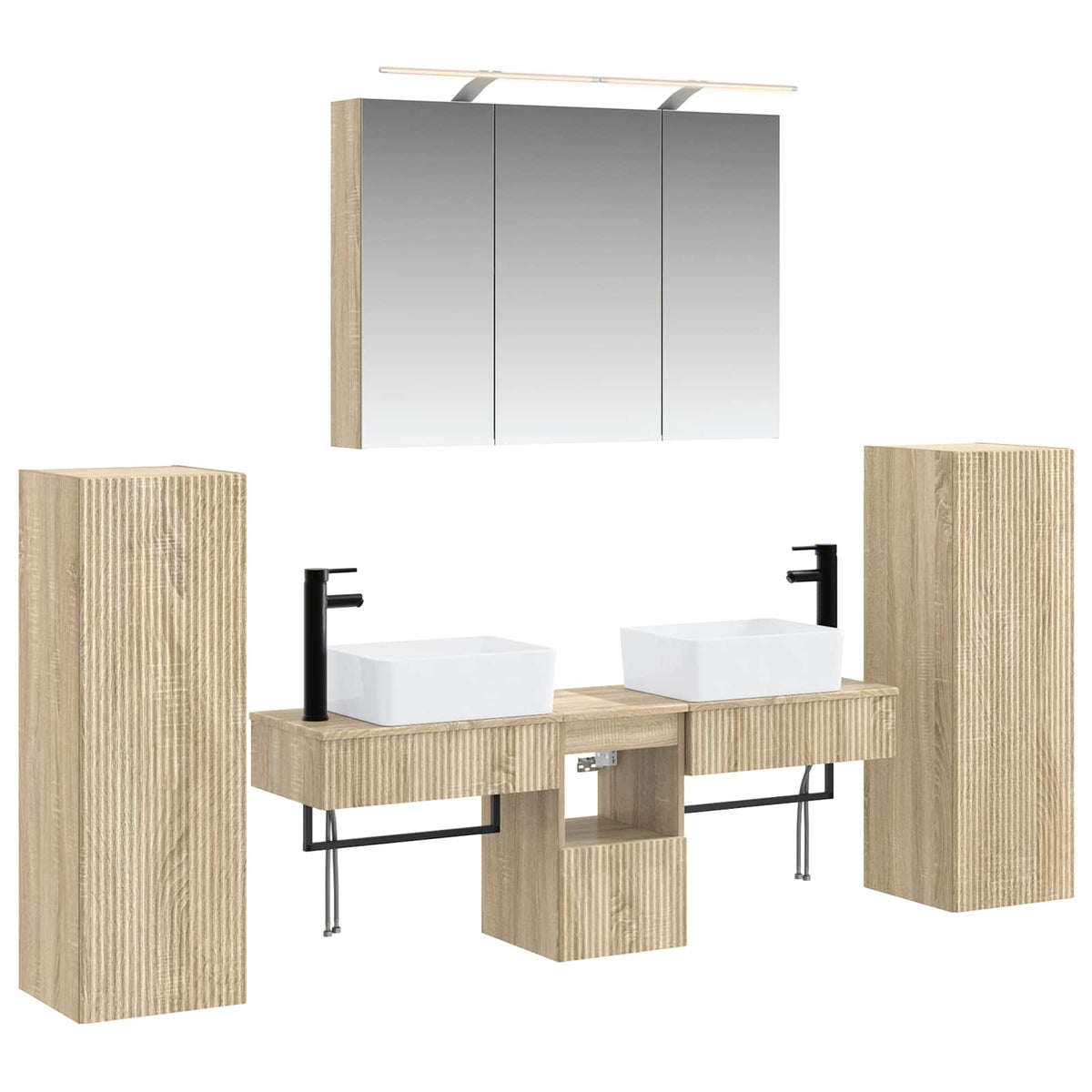 Bathroom Furniture Set 6 pcs Sonoma Oak
