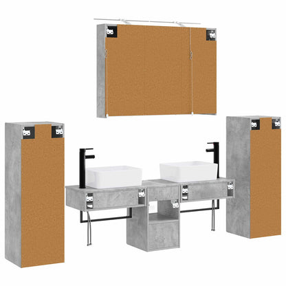 Bathroom Furniture Set 6 pcs Concrete Grey