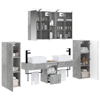 Bathroom Furniture Set 6 pcs Concrete Grey