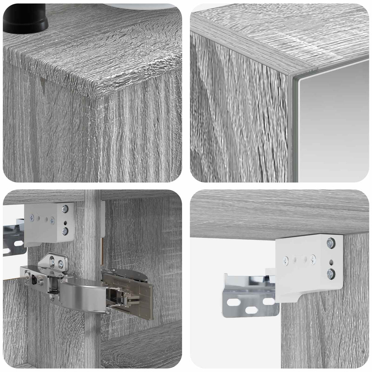 Bathroom Furniture Set 6 pcs Grey Sonoma