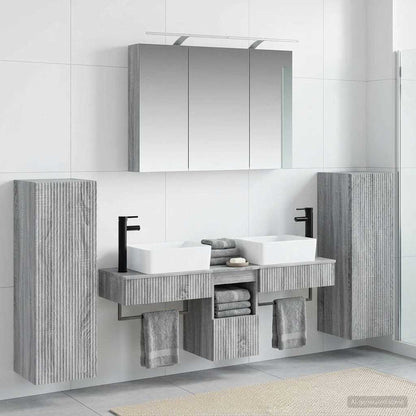 Bathroom Furniture Set 6 pcs Grey Sonoma