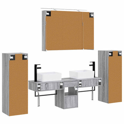 Bathroom Furniture Set 6 pcs Grey Sonoma