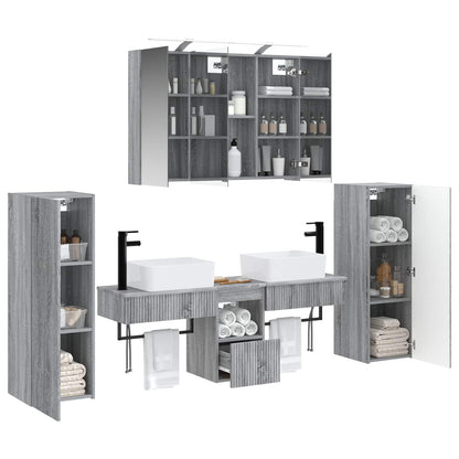 Bathroom Furniture Set 6 pcs Grey Sonoma