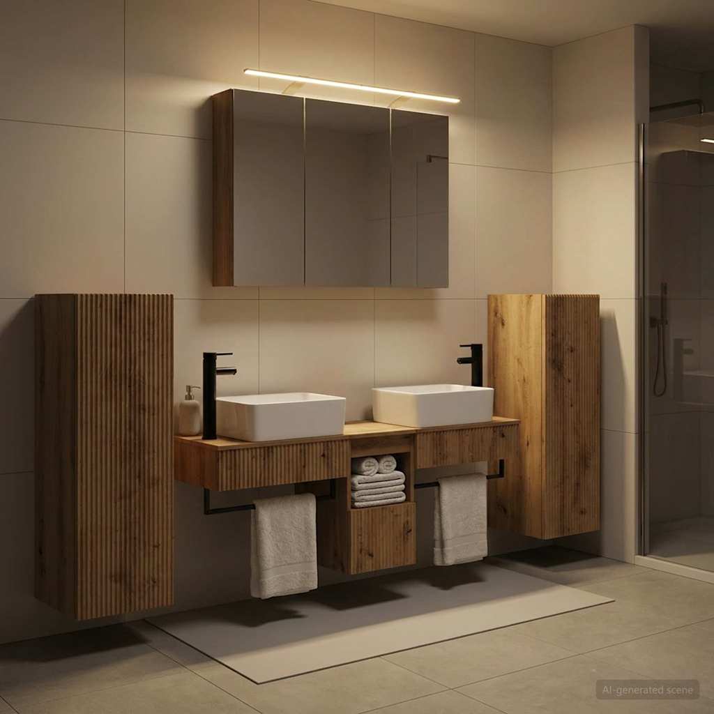 Bathroom Furniture Set 6 pcs Artisan Oak