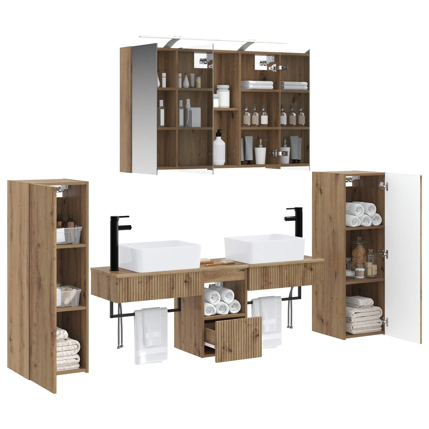 Bathroom Furniture Set 6 pcs Artisan Oak