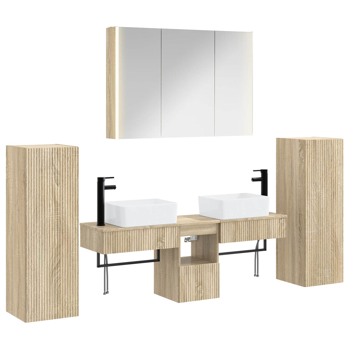 Bathroom Furniture Set 6 pcs Sonoma Oak