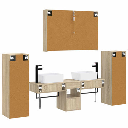 Bathroom Furniture Set 6 pcs Sonoma Oak