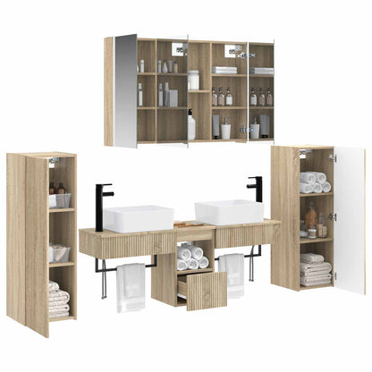 Bathroom Furniture Set 6 pcs Sonoma Oak