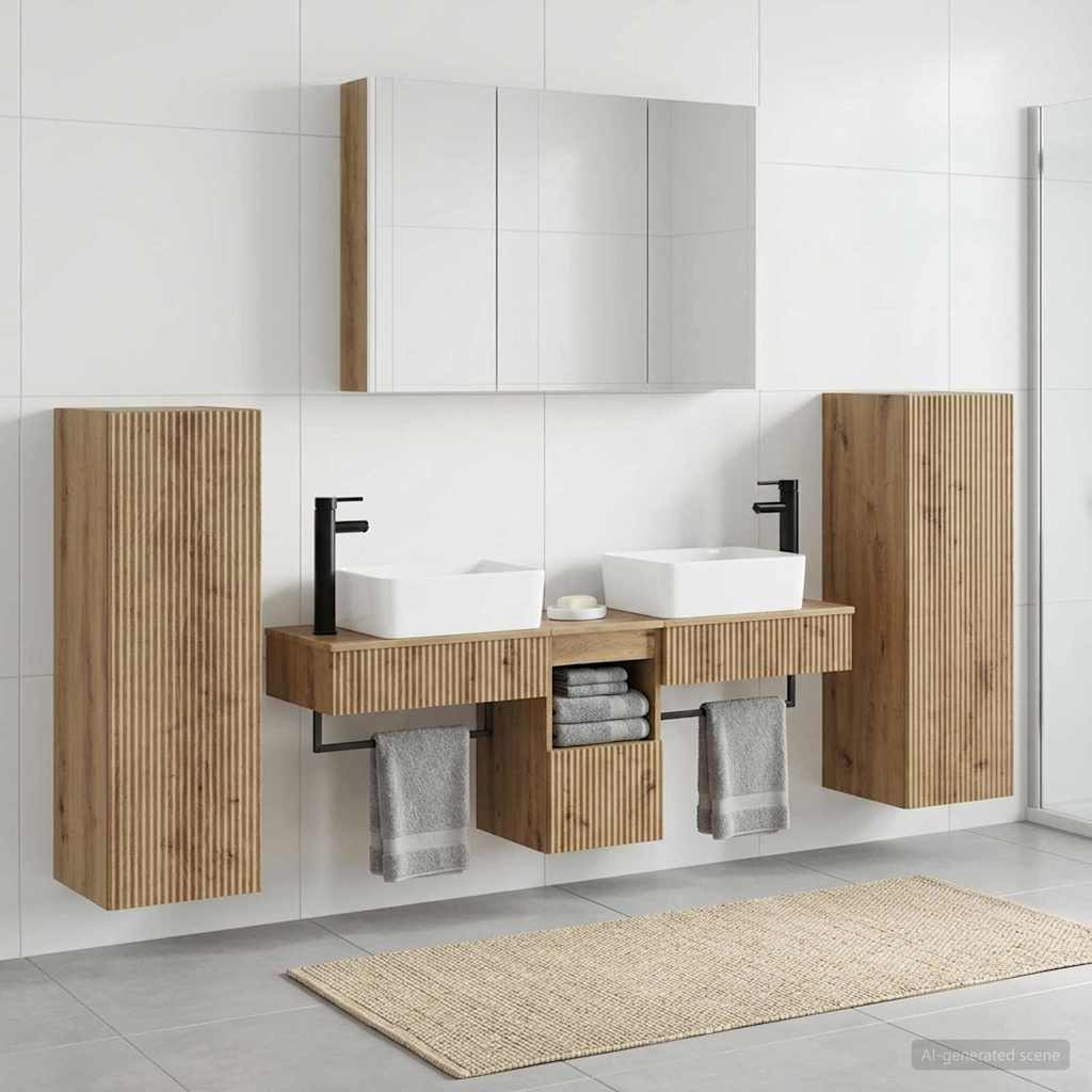 Bathroom Furniture Set 6 pcs Artisan Oak