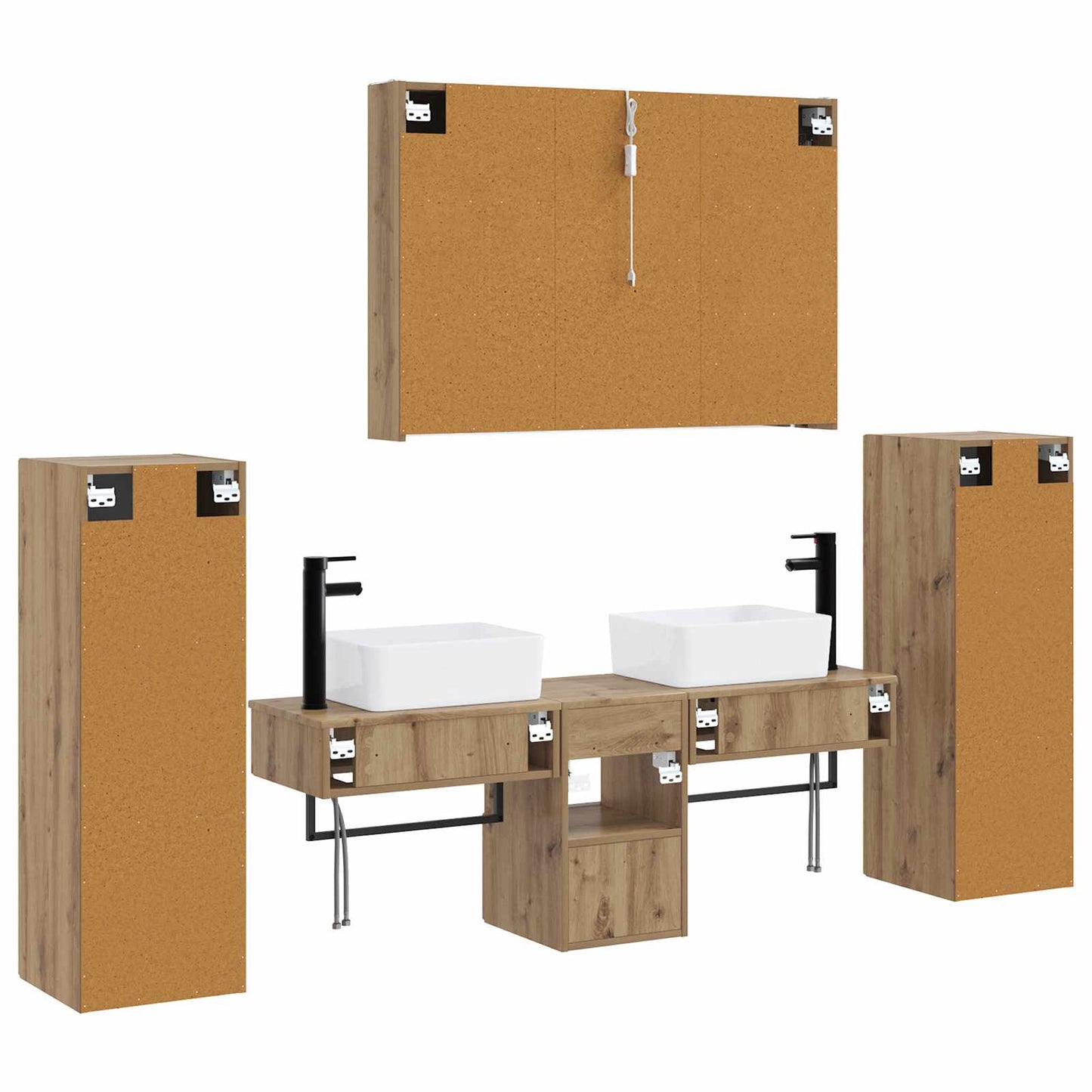 Bathroom Furniture Set 6 pcs Artisan Oak