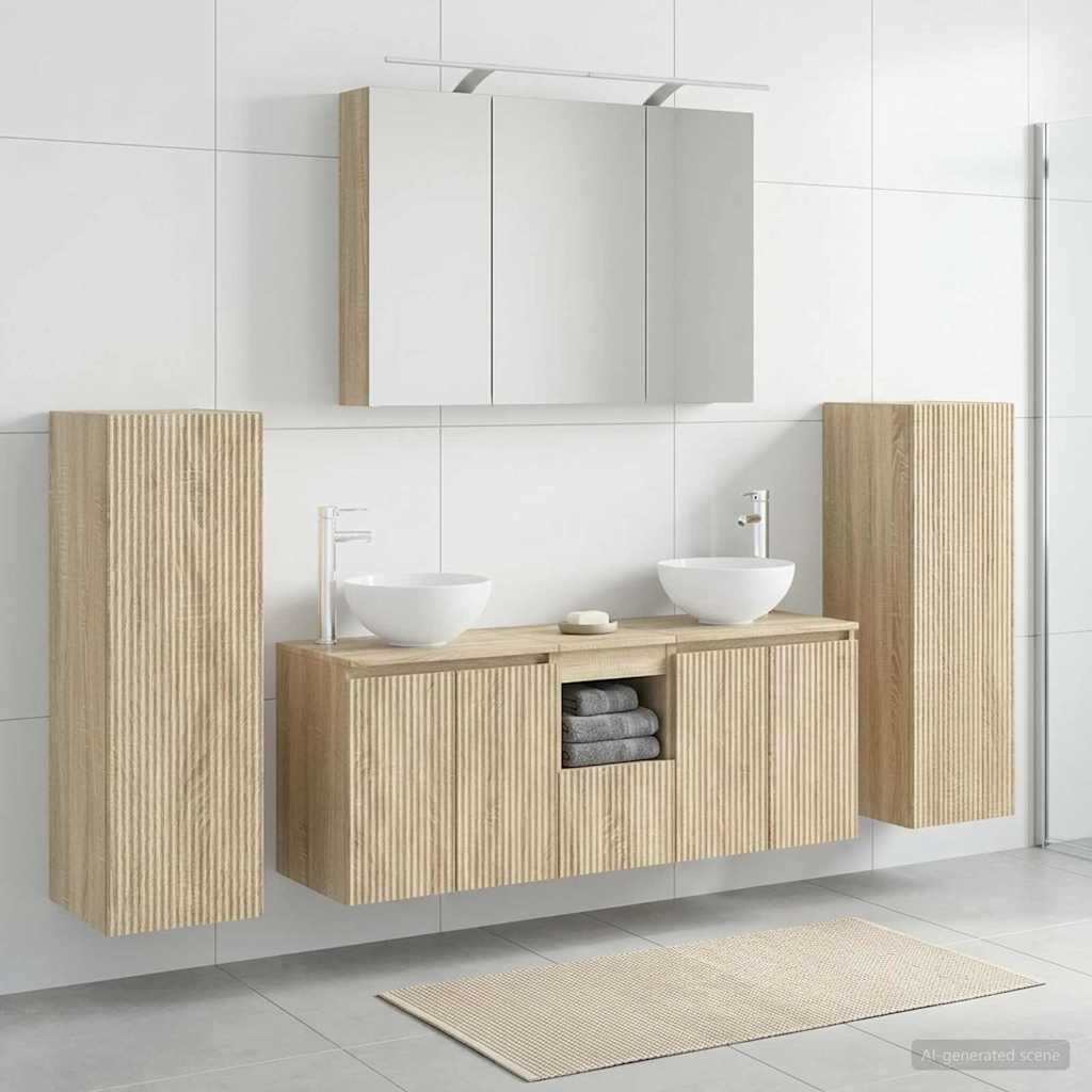Bathroom Furniture Set 6 pcs Sonoma Oak