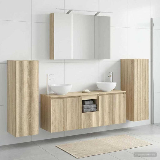 Bathroom Furniture Set 6 pcs Sonoma Oak