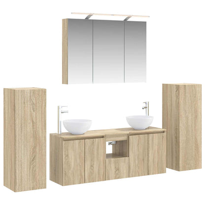 Bathroom Furniture Set 6 pcs Sonoma Oak