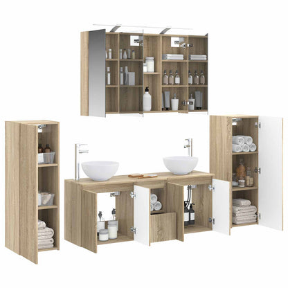 Bathroom Furniture Set 6 pcs Sonoma Oak