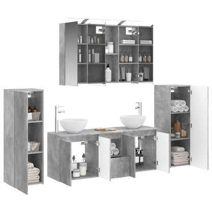 Bathroom Furniture Set 6 pcs Concrete Grey