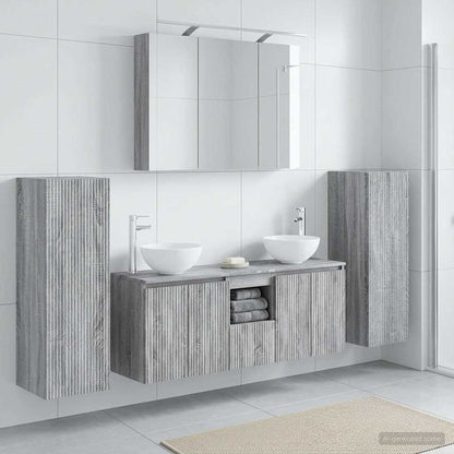 Bathroom Furniture Set 6 pcs Grey Sonoma