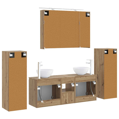 Bathroom Furniture Set 6 pcs Artisan Oak