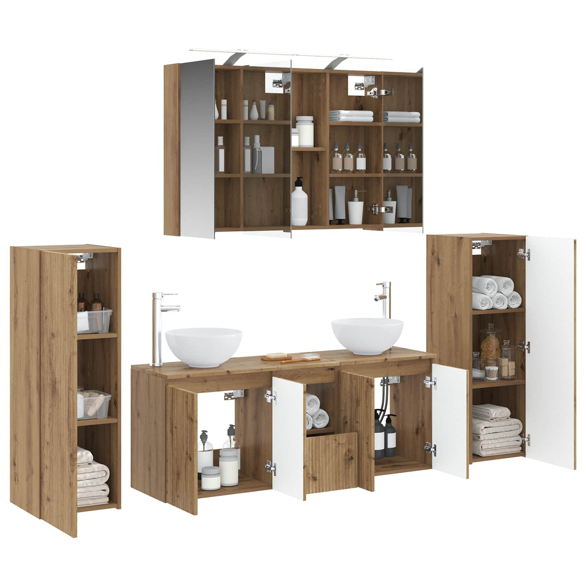 Bathroom Furniture Set 6 pcs Artisan Oak