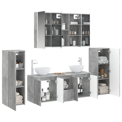 Bathroom Furniture Set 6 pcs Concrete Grey