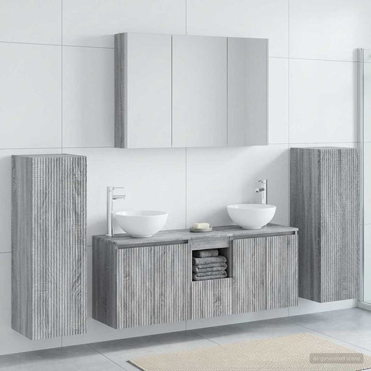 Bathroom Furniture Set 6 pcs Grey Sonoma