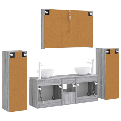 Bathroom Furniture Set 6 pcs Grey Sonoma