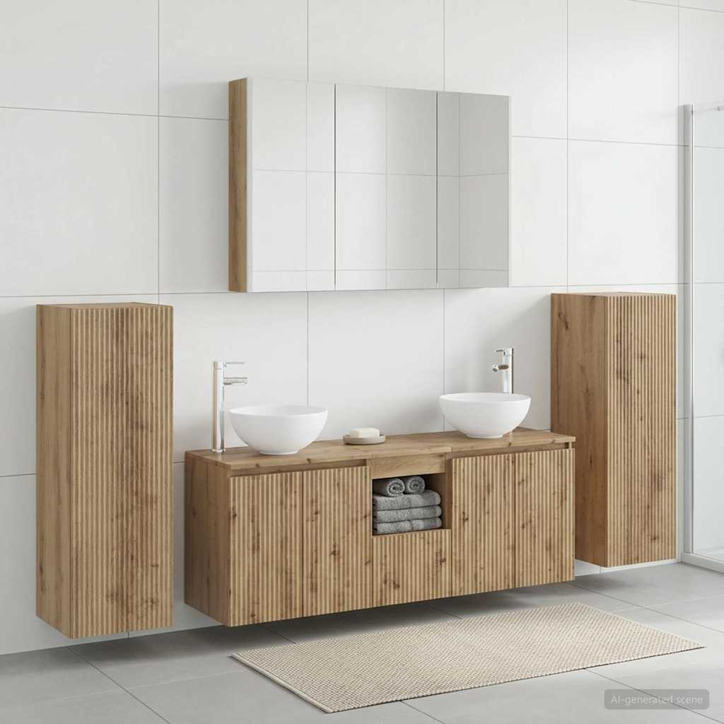 Bathroom Furniture Set 6 pcs Artisan Oak