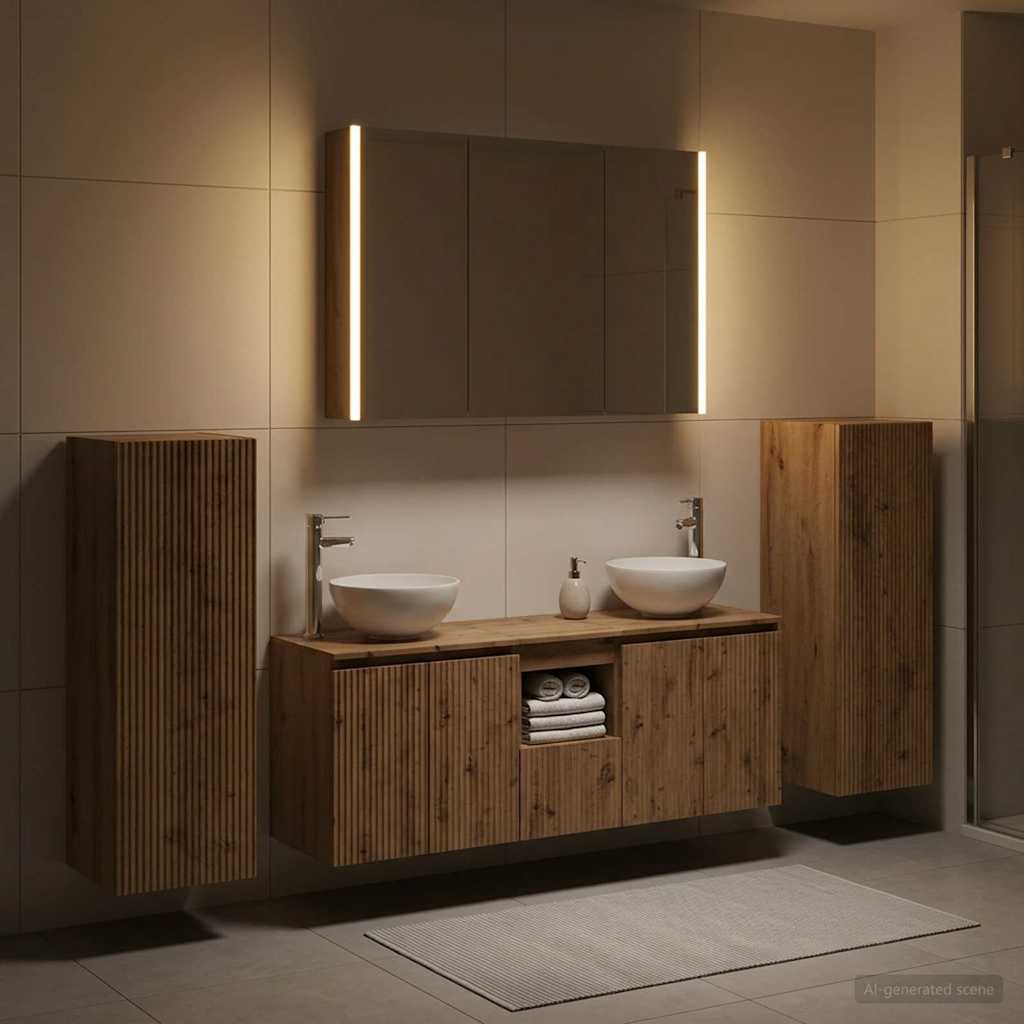 Bathroom Furniture Set 6 pcs Artisan Oak