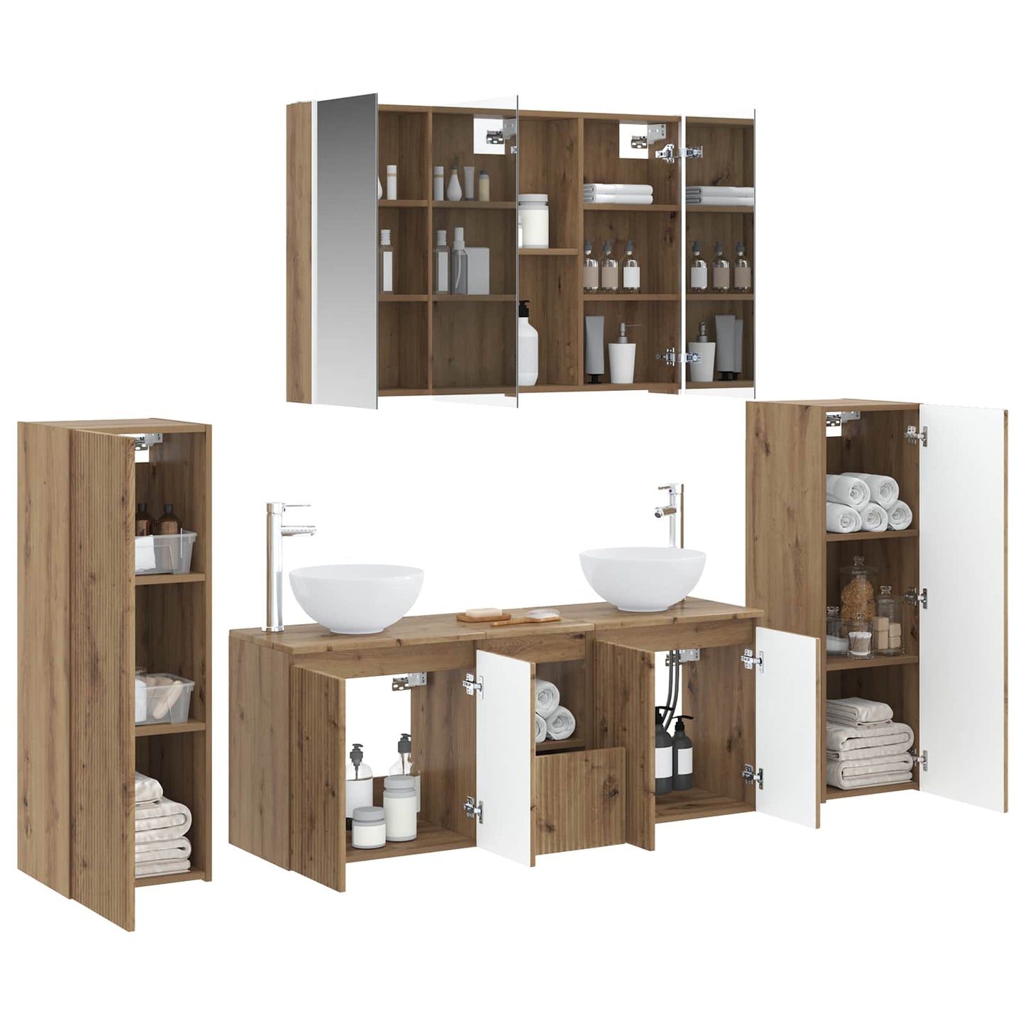 Bathroom Furniture Set 6 pcs Artisan Oak