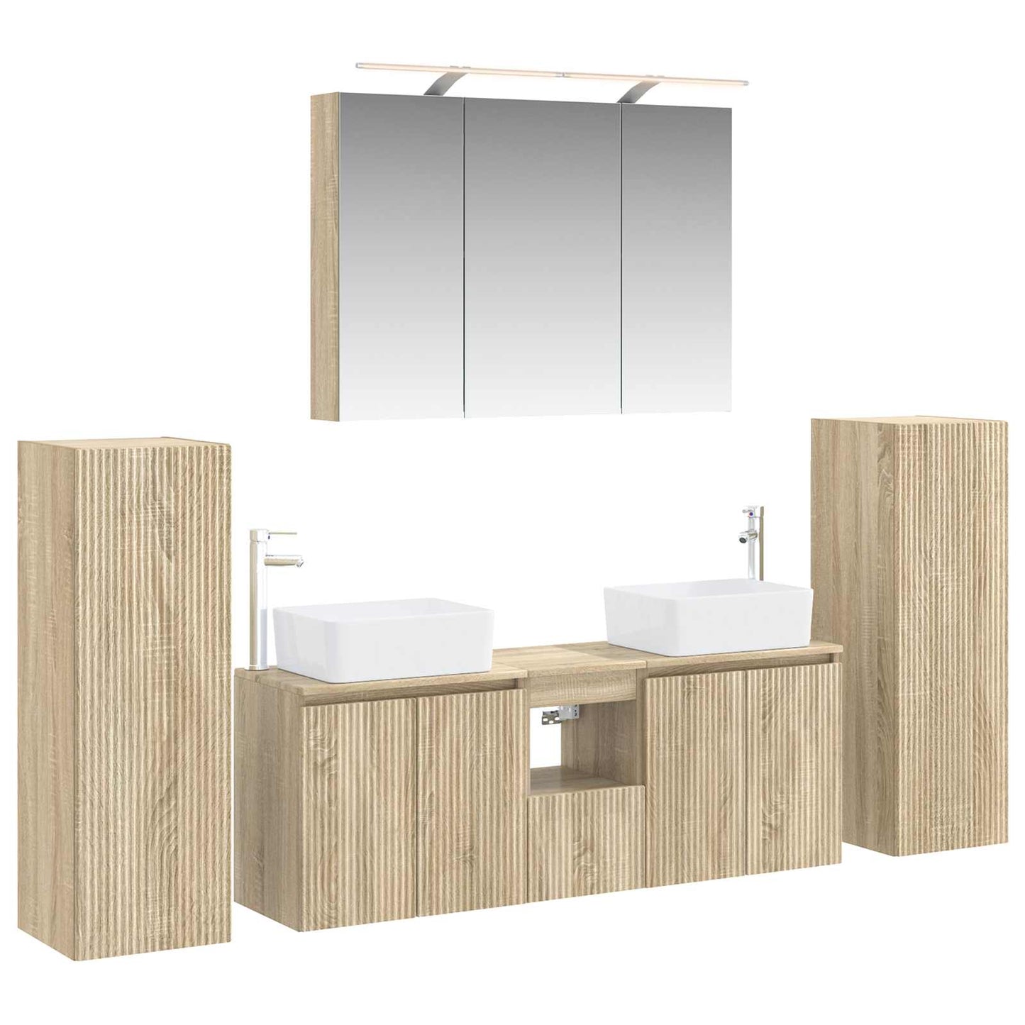 Bathroom Furniture Set 6 pcs Sonoma Oak