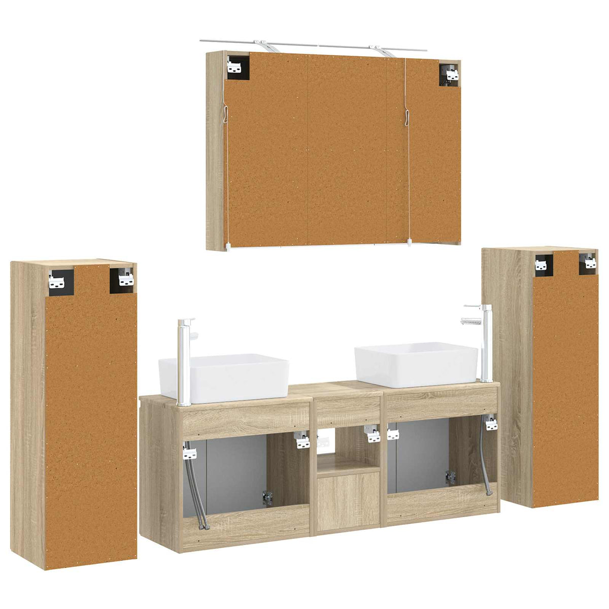 Bathroom Furniture Set 6 pcs Sonoma Oak
