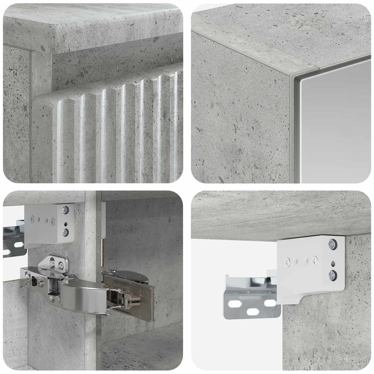 Bathroom Furniture Set 6 pcs Concrete Grey