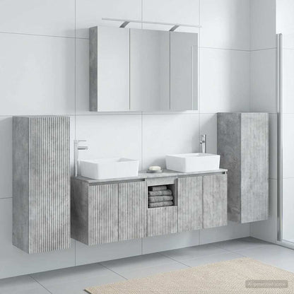 Bathroom Furniture Set 6 pcs Concrete Grey