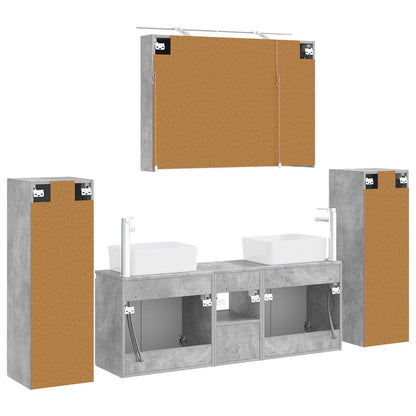 Bathroom Furniture Set 6 pcs Concrete Grey