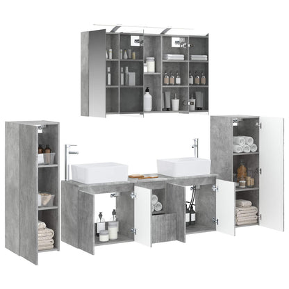 Bathroom Furniture Set 6 pcs Concrete Grey