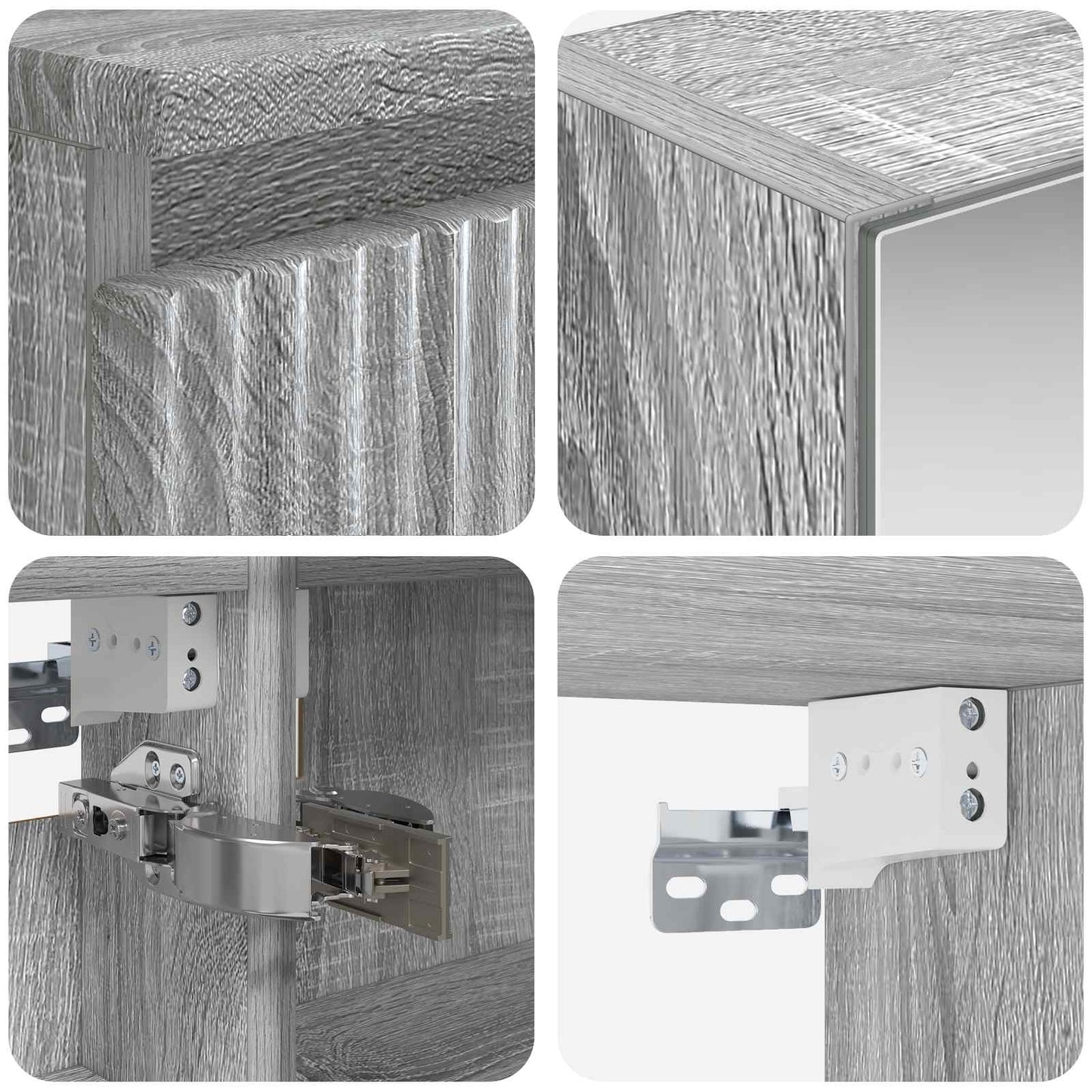 Bathroom Furniture Set 6 pcs Grey Sonoma