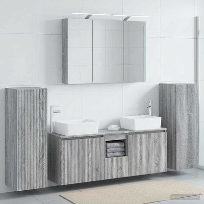 Bathroom Furniture Set 6 pcs Grey Sonoma
