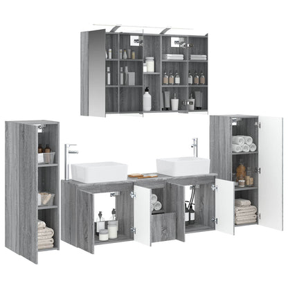 Bathroom Furniture Set 6 pcs Grey Sonoma