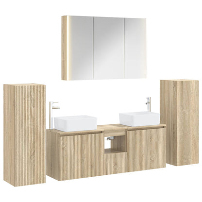 Bathroom Furniture Set 6 pcs Sonoma Oak