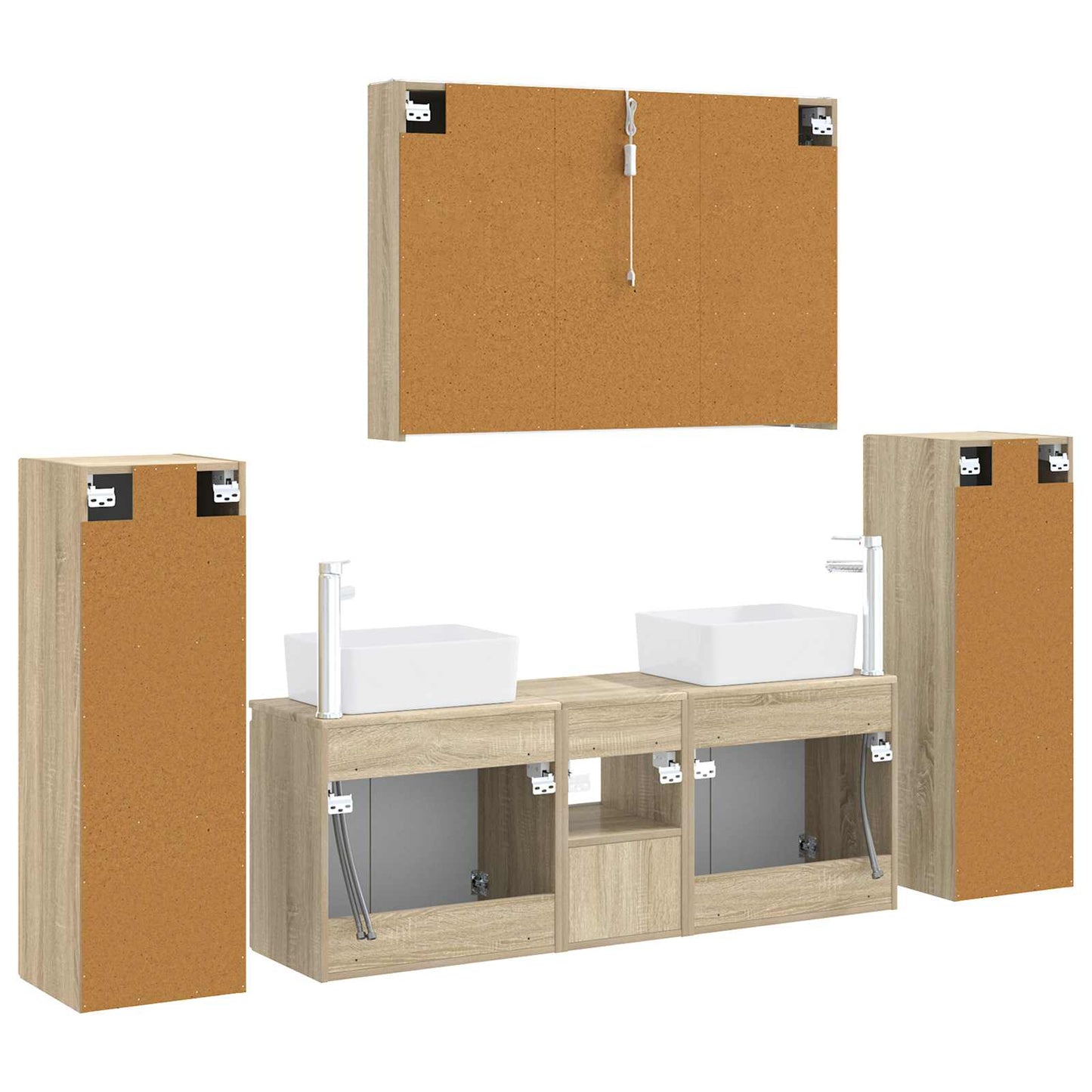 Bathroom Furniture Set 6 pcs Sonoma Oak