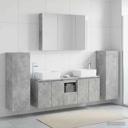 Bathroom Furniture Set 6 pcs Concrete Grey