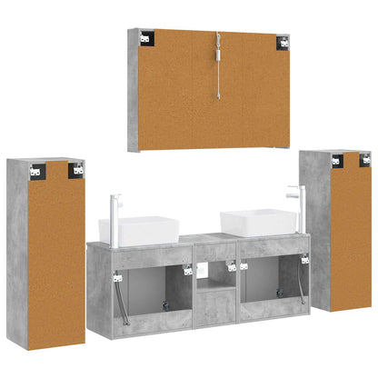 Bathroom Furniture Set 6 pcs Concrete Grey