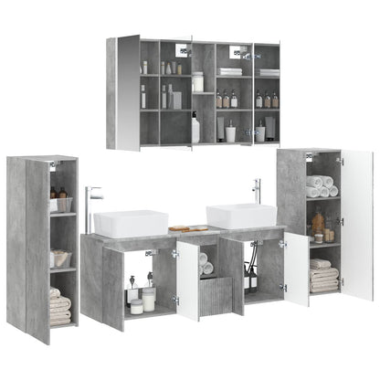 Bathroom Furniture Set 6 pcs Concrete Grey